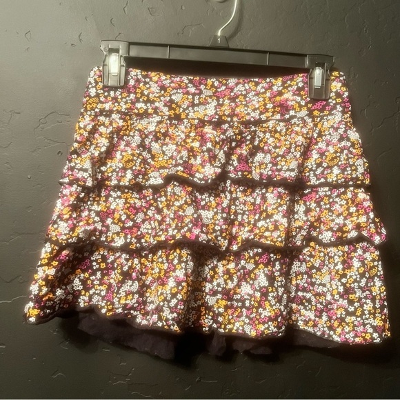Vintage Volcom floral tiered ruffled mini skirt Floral Ruffle SizeM - Picture 3 of 7